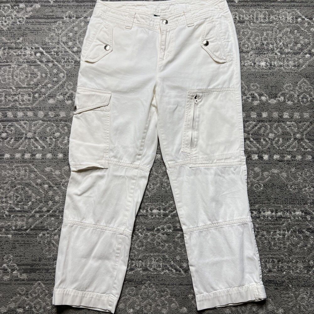 Lauren Ralph Lauren Y2K Women’s Cargo Pants Ivory Pockets Size 6 Utility